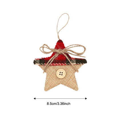 Christmas tree decorations, mini Christmas tree star ornaments, party atmosphere, window display arrangement