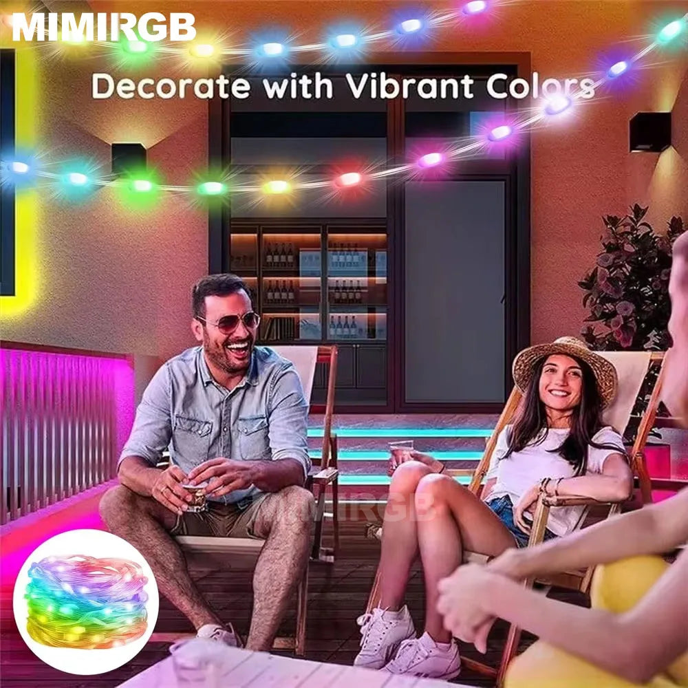 Christmas Tree Lights 20M Fairy String Lights w/ APP Control Music Sync 12 Modes IP65 Waterproof USB Powered for Xmas Home Decor