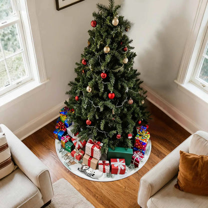 Red Plush Christmas Tree Skirt