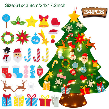 Kids DIY Felt Christmas Tree Merry Christmas Decorations For Home 2025 Christmas Ornaments Navidad 2026 New Year Gifts Xmas Tree