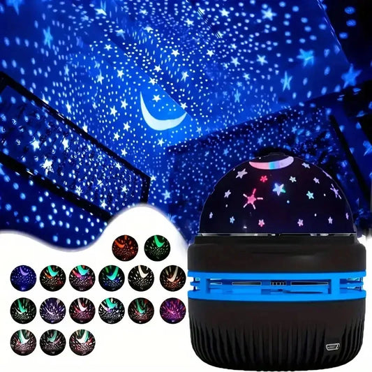 LED Starry Sky Night Light Rotating Projector Lamp Moon Star Magic Ball Decoration