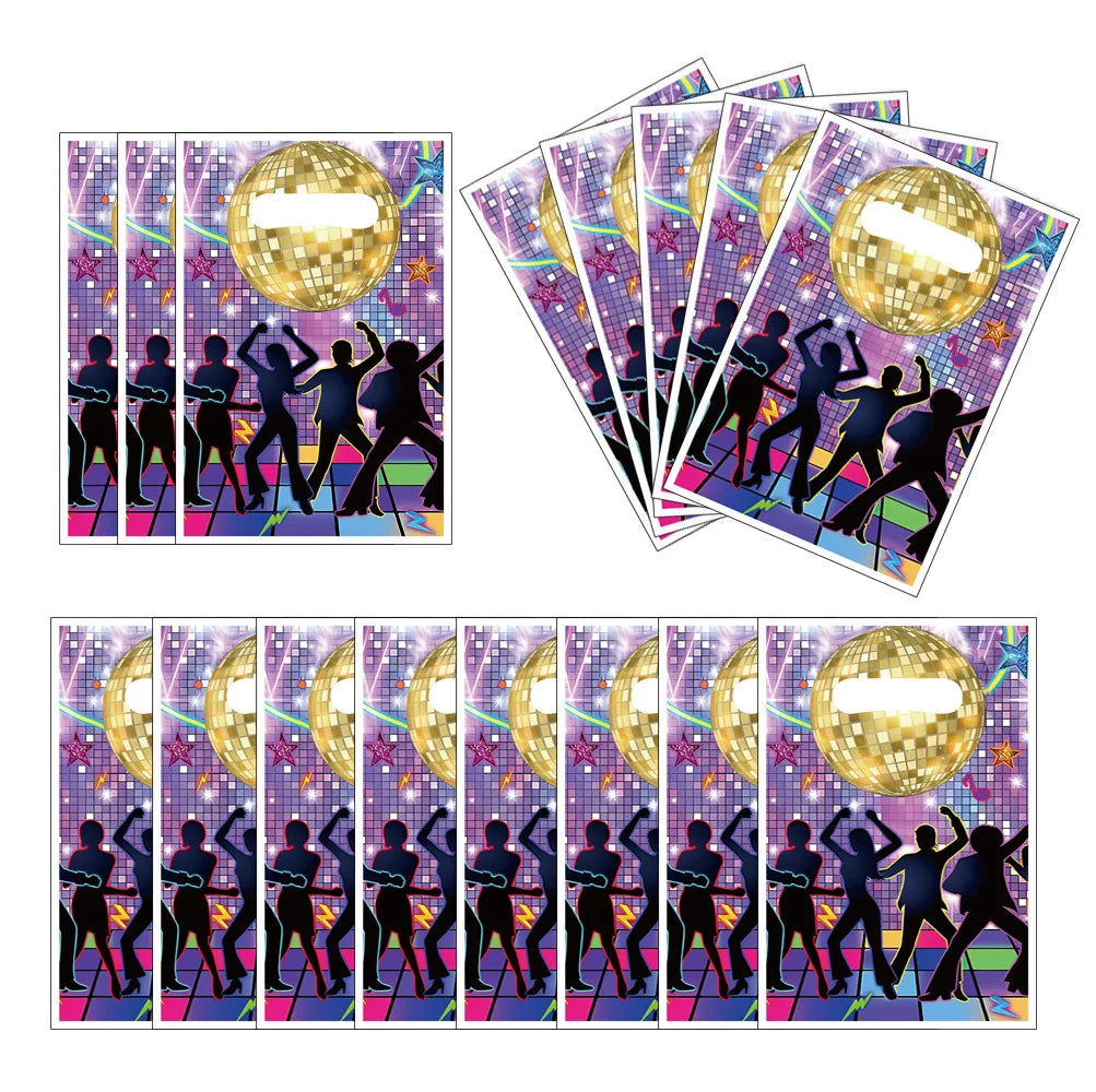 80s Gift Bags Birthday Party Decoration 90s Goody Biscuit Package Retro Disco Candy Bag Baby Shower Kids Gift For Party Supplies