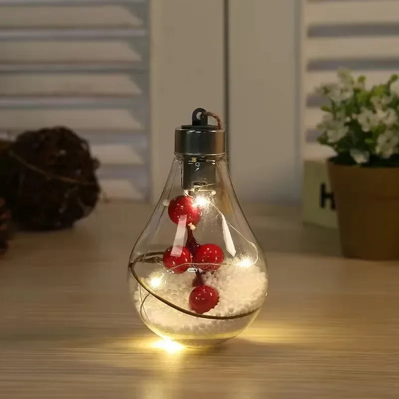 Christmas LED Bulb Decorative Light Hanging Light Christmas Ornaments Home Party Wedding New Year's Decor Transparent Night Lamp