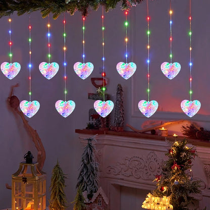 LED Holiday Light Christmas Decoration Lamp Room Decor Garland Santa Tree Moon and Star String Lights Decoration Accessories