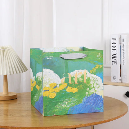 Gift Bags With Handles Paper Party Favor Handbag Bow Ribbon Jewelry Packing Birthday Wedding Graduation Celebration Present Wrap