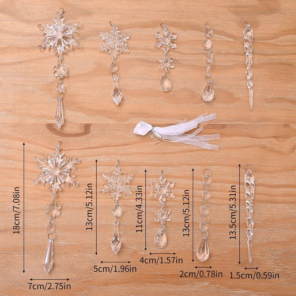 10Pcs Crystal Christmas Tree Ornaments
