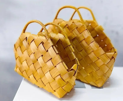 Gift Woven Flower Basket,decor Flower Basket Festival Wedding Birthday Creative Gift Woven Bag Hand Gift Basket Party Supplies