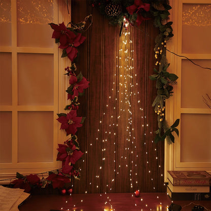 Christmas Lights Curtain String Light Waterfall Outdoor Decoration 2M 100-600LED Fairy Led Garland For Tree Garden Party Holiday