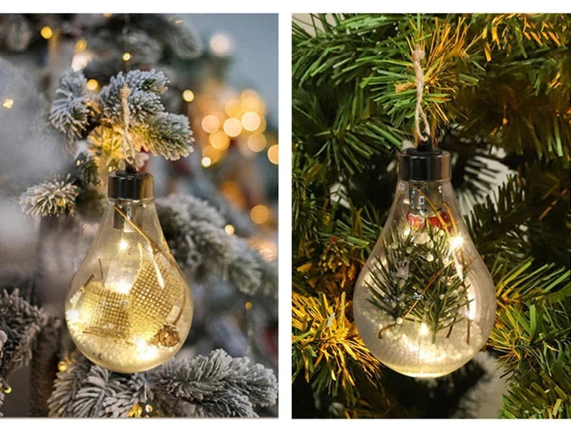 Christmas LED Bulb Decorative Light Hanging Light Christmas Ornaments Home Party Wedding New Year's Decor Transparent Night Lamp