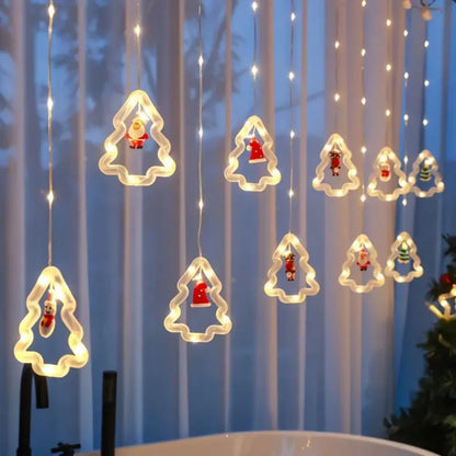Christmas Led Decorative Lights Strip Star Curtain Lights Christmas Tree Lights String Festival Atmosphere Lights For Room Garde