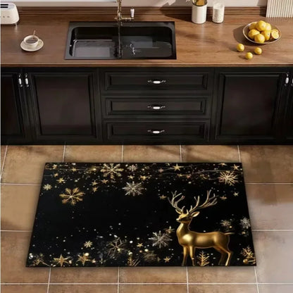 Christmas Decoration Simple Tree Welcome Mat Suitable for Indoor and Outdoor Kitchen Home Office Holiday Retro Home Decoration