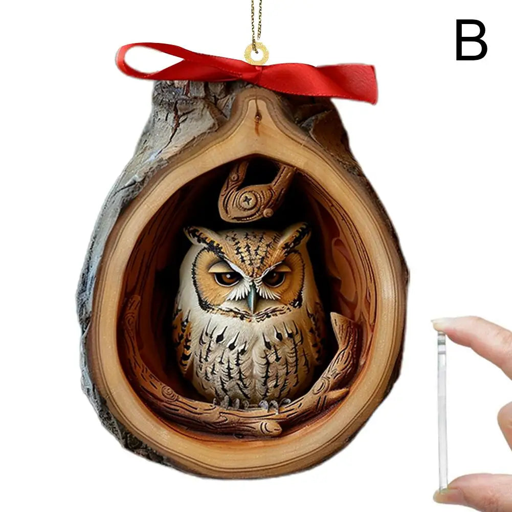 Christmas Ornaments Acrylic Cartoon Forest Acrylic Christmas Ornaments Seasonal Decor For Tree Ceiling Cute Hanging Pendants