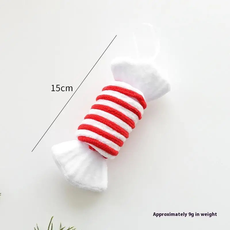 Christmas Ornaments Red And White Velvet Decorations Christmas Balls Canes Candies Christmas Trees Decorative Pendants INS Ornam