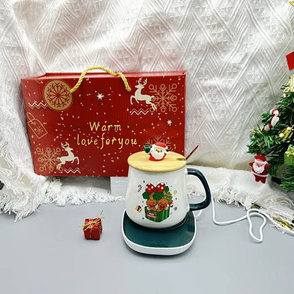 Hot-selling Christmas gifts: Warm cups, covered spoons, souvenir mugs, Christmas ceramic cups