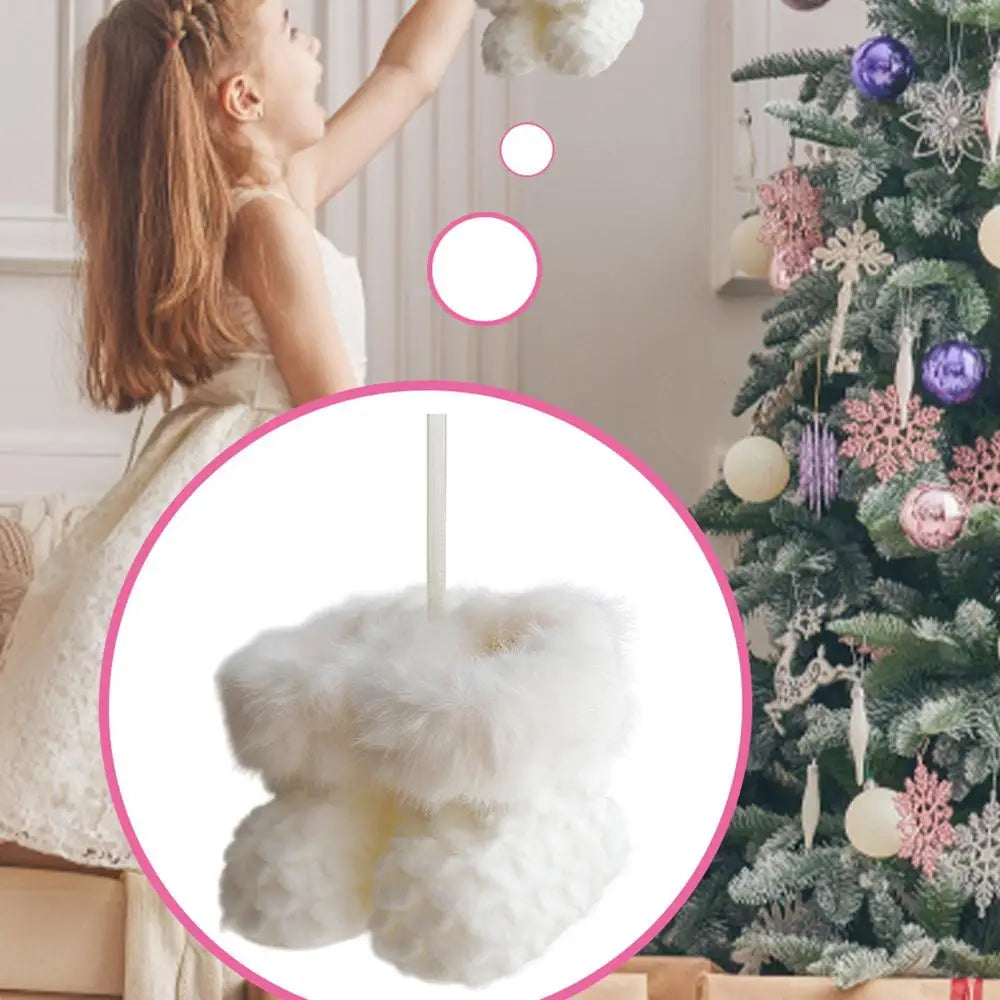 Christmas Plush Ornaments Party Home Ornament Decoration Accessories For Christmas Trees Cute Boot Pendant Christmas Tree Small