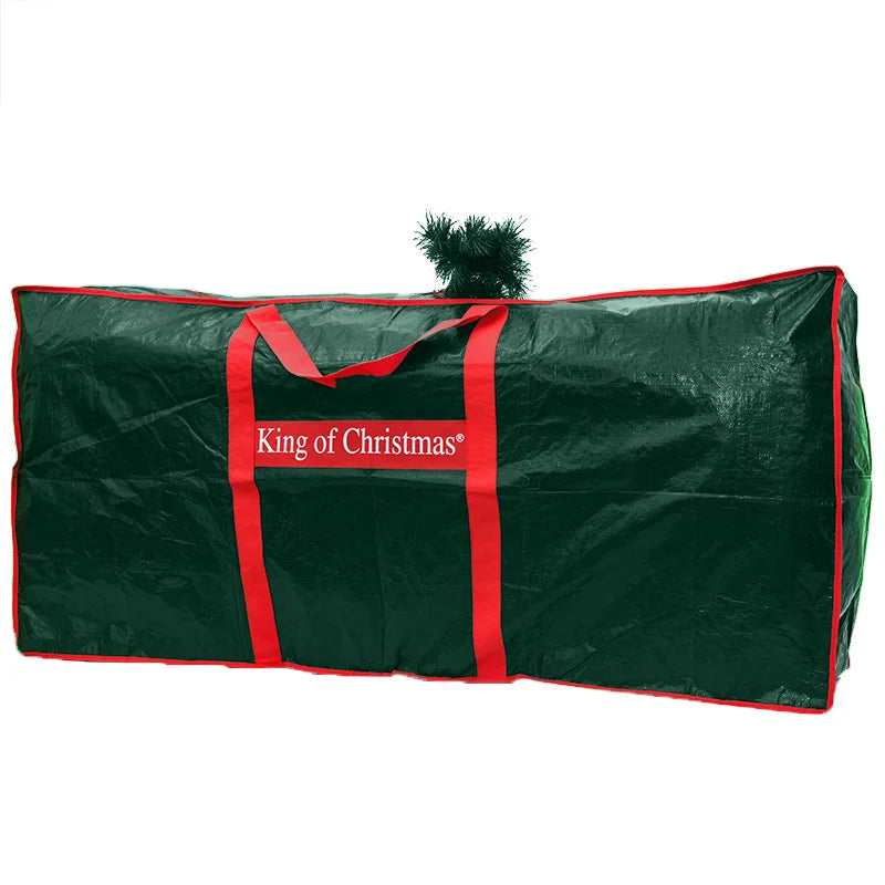 Christmas Tree Storage Bag Artificial Xmas Trees with Durable Reinforced Handles Dual Zipper Waterproof Protects From Dust-Green