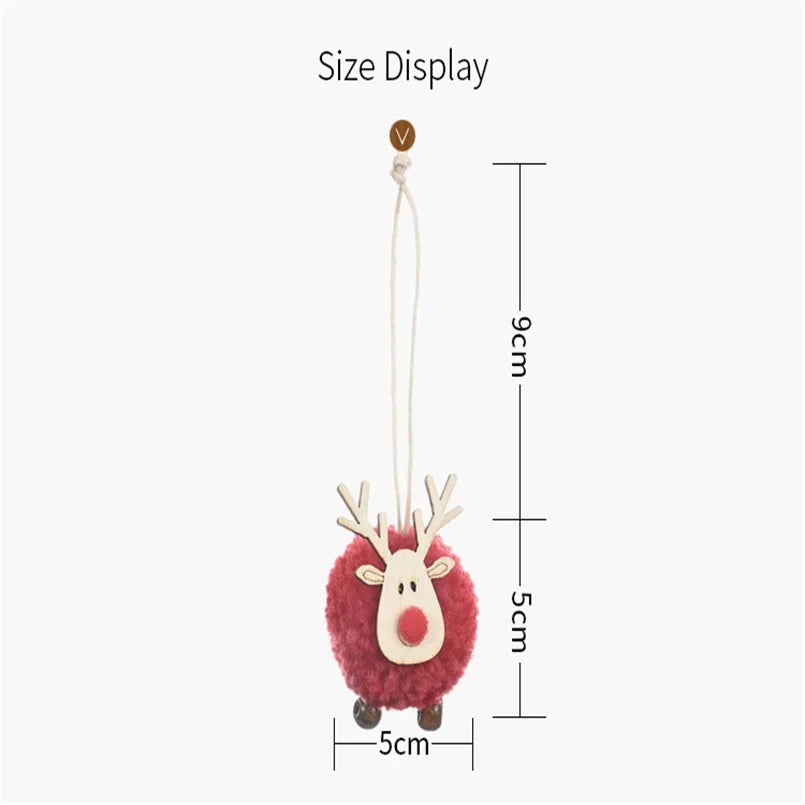 Christmas Ornaments Wooden Elk Hanging Pendant Ornament Christmas Tree Decor for Home New Year 2024 Noel Navidad Decorations