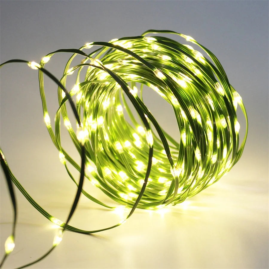 Holiday Lighting LED Christmas Lights Outdoor 100M 50M 20M Garland Fairy String Lights for Party Wedding Garden Courtyard Decor