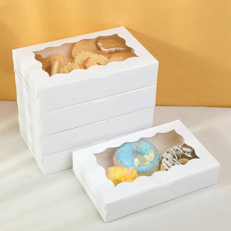5-20pcs Gift Boxes With Window Birthday Party Chocolate Candy Cookie Gift Packaging Wedding Supplies Baby Shower Christmas Decor