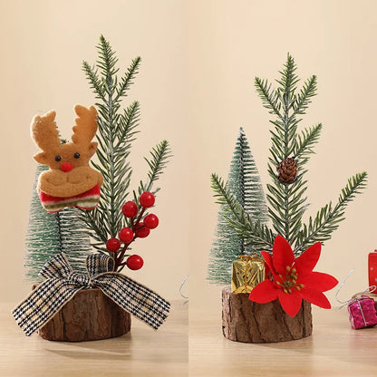 Christmas Decorations Small Artificial Christmas Trees Tabletop Ornaments 2026 Xmas New Year DIY Home Arrangements PE Decors