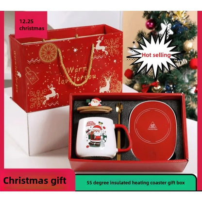Hot-selling Christmas gifts: Warm cups, covered spoons, souvenir mugs, Christmas ceramic cups