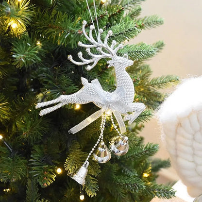 Christmas Tree Hanging Ornaments Christmas Deer Gold Pendants New Year Party Home Xmas Tree Decorations Kids Toys