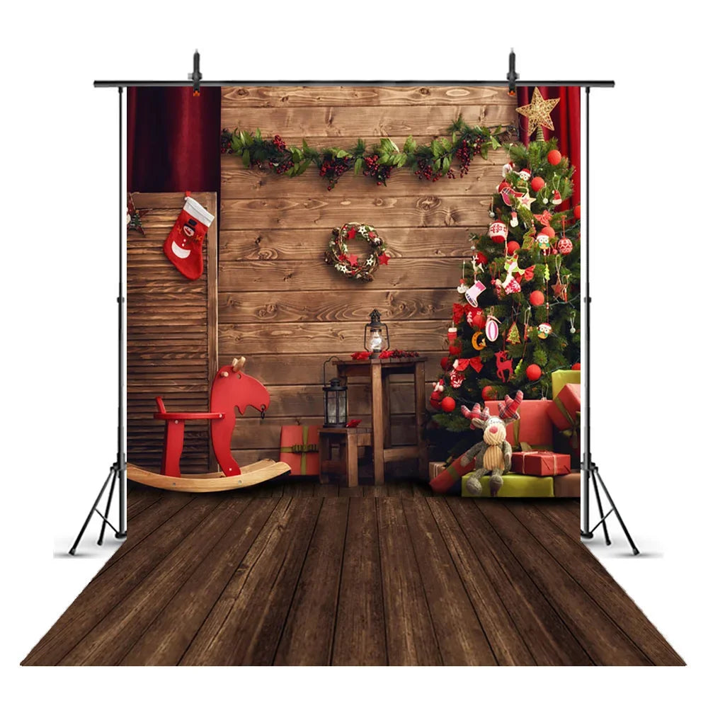 Christmas Tree Photo Background For Photography Xmas Winter Snow Newborn Adult Backdrop Photobooth Party Decoration Studio props