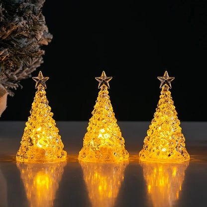Christmas Tree With Lights Mini Christmas Trees With Led Lights Clear Crystal Table Tree Ornaments For Christmas Decorations