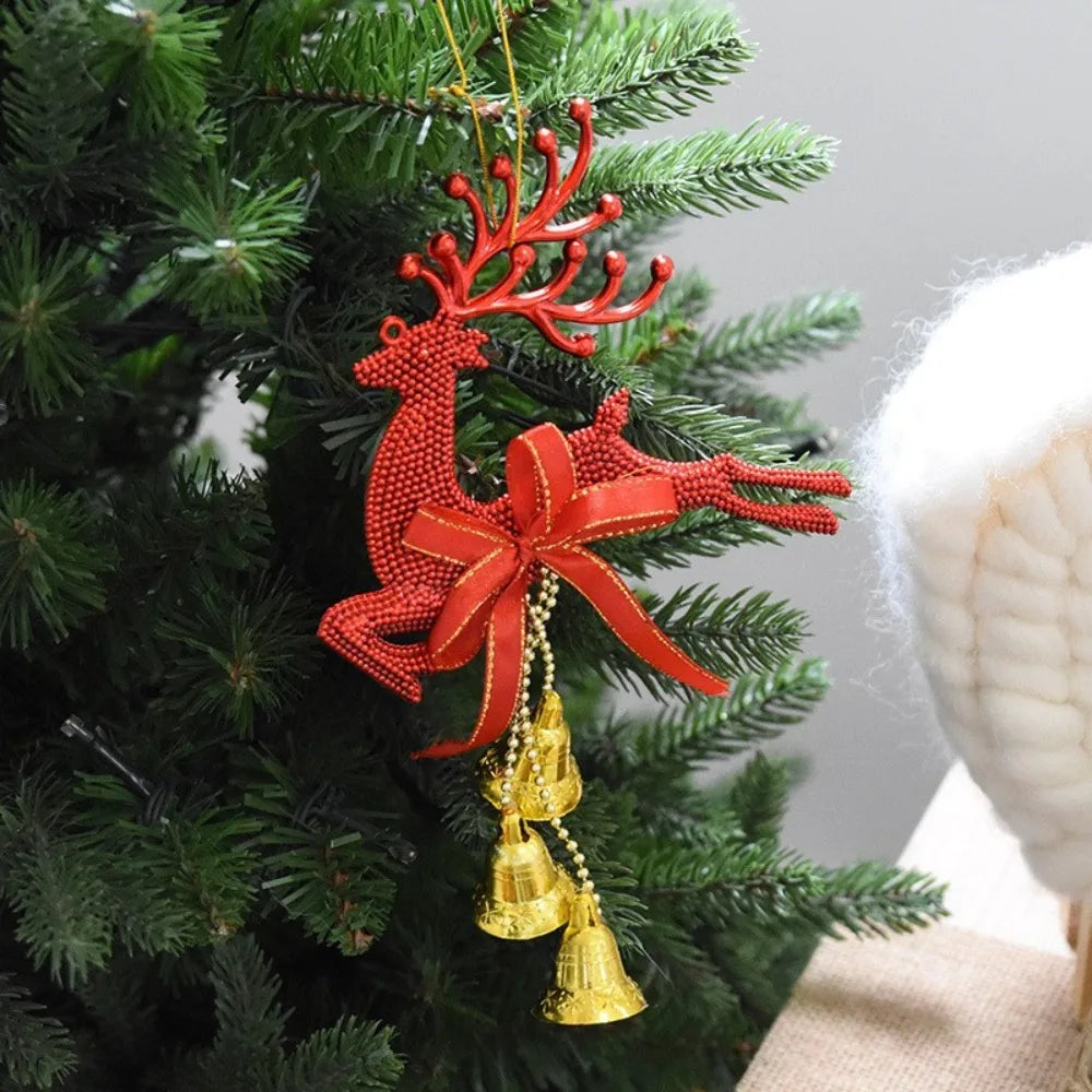 Christmas Tree Hanging Ornaments Christmas Deer Gold Pendants New Year Party Home Xmas Tree Decorations Kids Toys