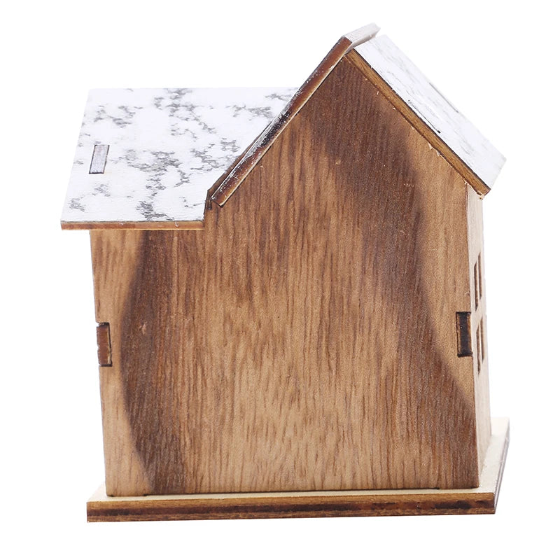 Christmas LED Wooden House Light Merry Xmas Tree Ornament