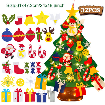 Kids DIY Felt Christmas Tree Merry Christmas Decorations For Home 2025 Christmas Ornaments Navidad 2026 New Year Gifts Xmas Tree