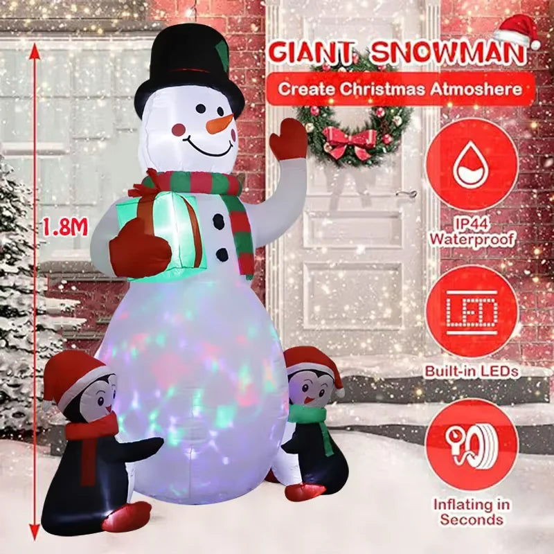 Christmas Inflatable Snowman & Penguin Toy