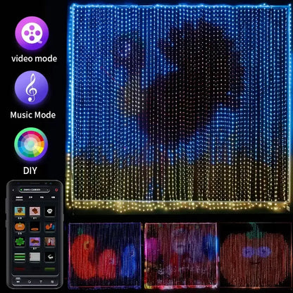 Christmas Lights Bluetooth Music App USB DC5V WS2812B Smart Led String Control RGBIC Curtain LED Addressable Party Decoration