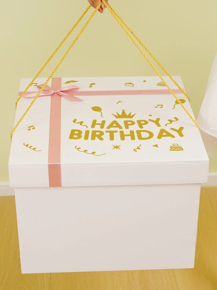 White Surprise Birthday Gift Box Extra Large Ceremony Feeling Girlfriend Present Box Special Large Size Wedding Celebration S...