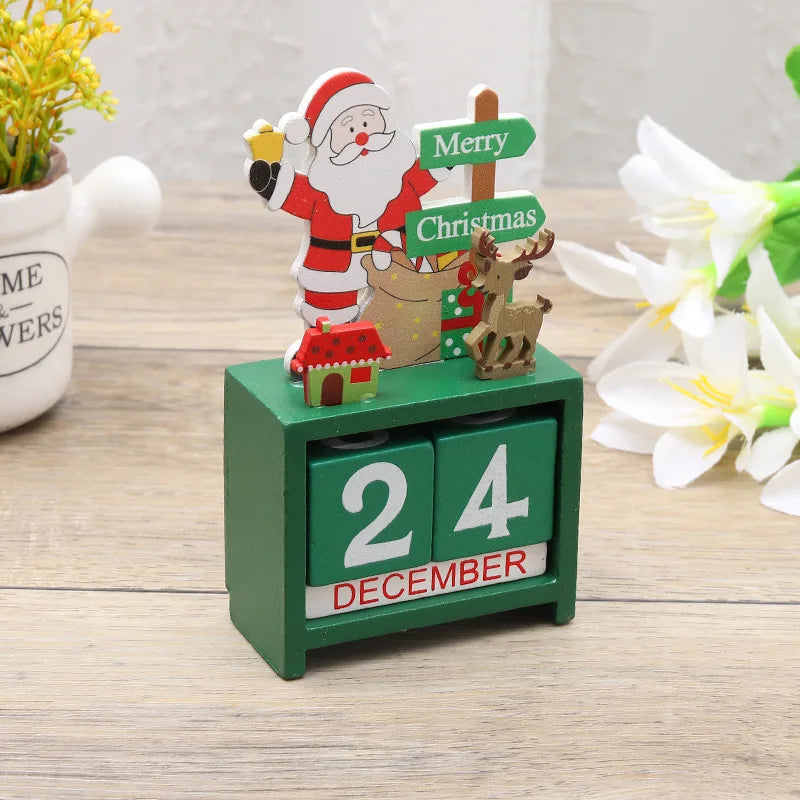Christmas Tree Children's Handmade DIY Stereo Wooden Christmas Tree Scene Layout  Decorations Ornaments （Pendant randomly）