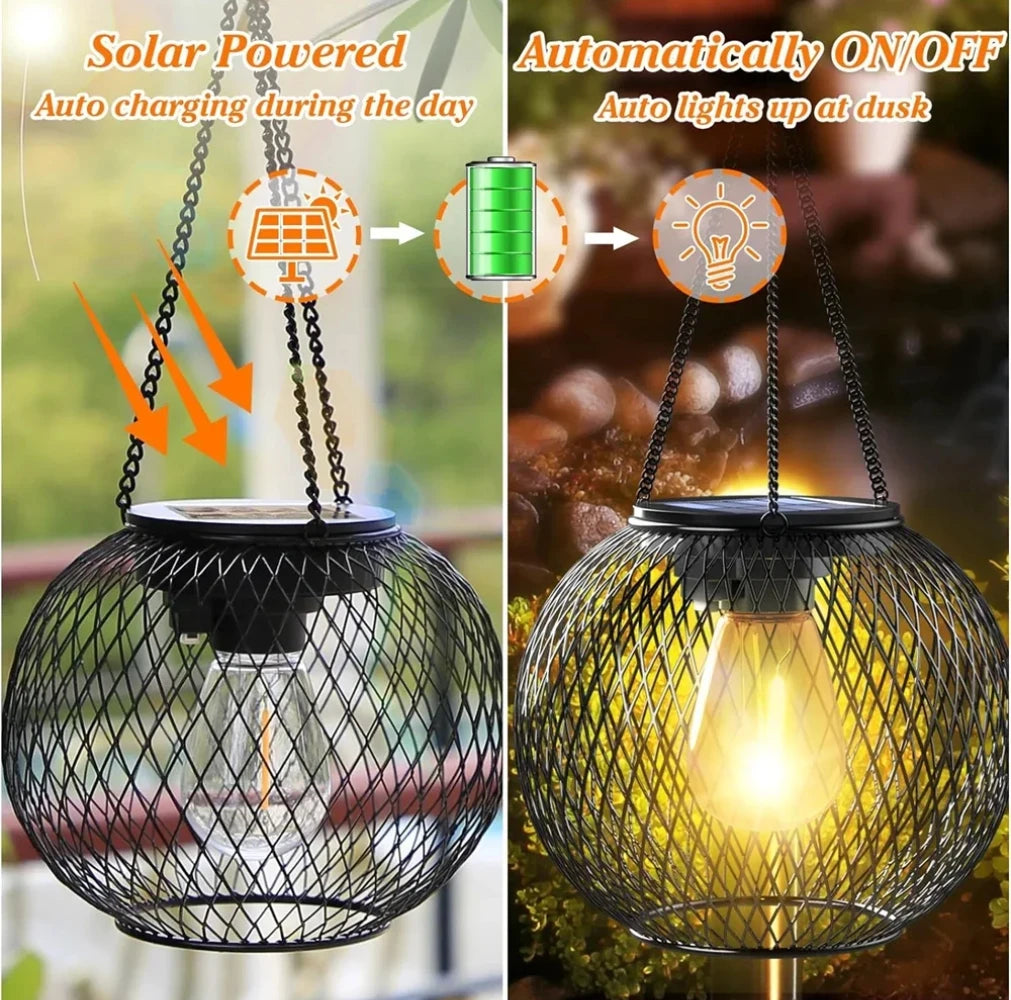 Solar Lantern Outdoor, Ortiny Upgraded Solar Lights for Outside Decorative Outdoor Hanging Lights Waterproof Solar Lanterns