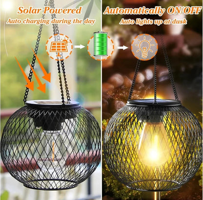 Solar Lantern Outdoor, Ortiny Upgraded Solar Lights for Outside Decorative Outdoor Hanging Lights Waterproof Solar Lanterns