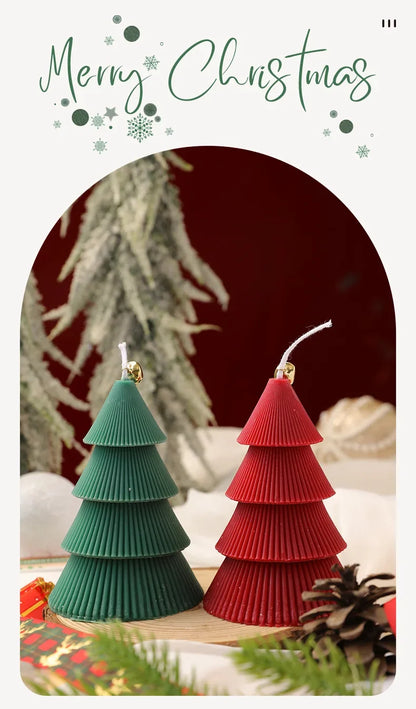 Christmas Tree Candle for Festive Decor  Red Green Home Decorative Candle for Holiday Celebrations New Year's Decor