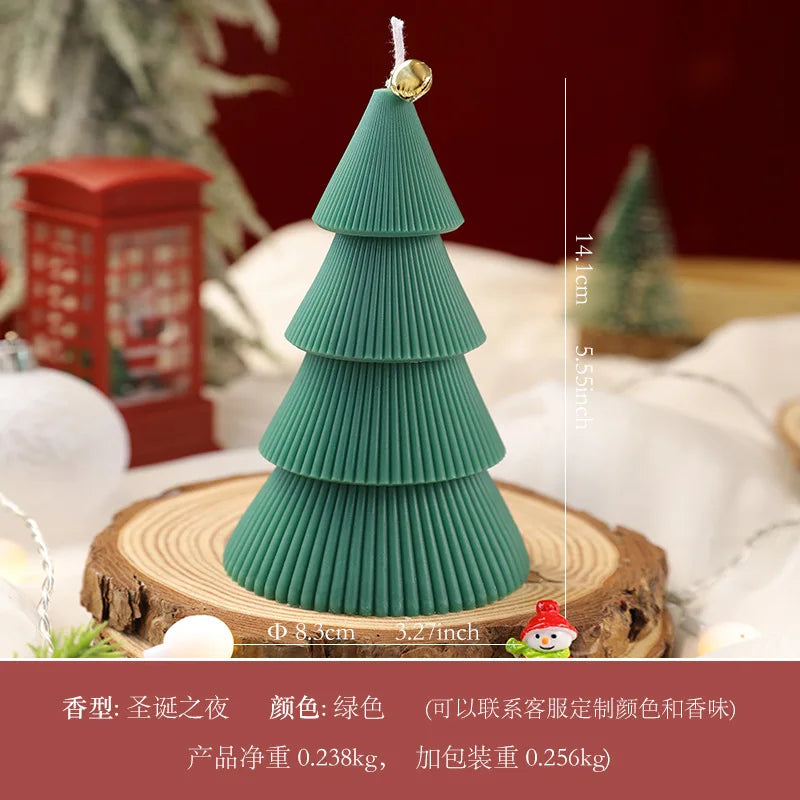 Christmas Tree Candle for Festive Decor  Red Green Home Decorative Candle for Holiday Celebrations New Year's Decor