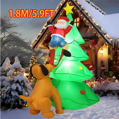 Christmas Tree Style Decorations Built-in LED Lights Inflatable Toys Model Indoor Outdoor Ornament Xmas Party Garden Decor Props