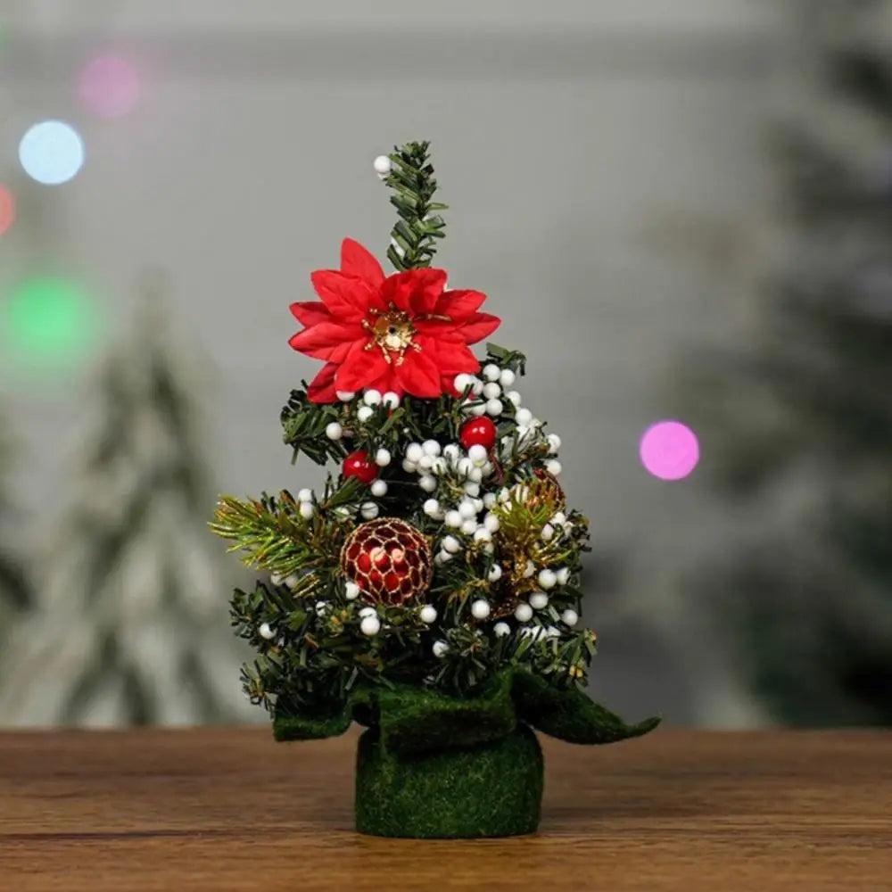 Christmas Decorations Small Artificial Christmas Trees Tabletop Ornaments 2026 Xmas New Year DIY Home Arrangements PE Decors