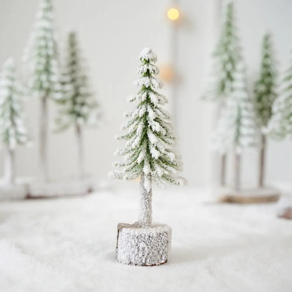 Christmas Tree Decoration Mini Christmas Tree Artificial Bottle Brush Trees with Snow Frost Flocked Pine for Winter Table Decor