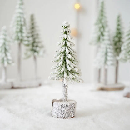 Christmas Tree Decoration Mini Christmas Tree Artificial Bottle Brush Trees with Snow Frost Flocked Pine for Winter Table Decor