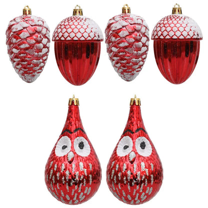 New Christmas Decorations Electroplated Ornaments Special-Shaped Balls Home Plastic Acorns Pinecones Owls Spinning Orbs Hanging