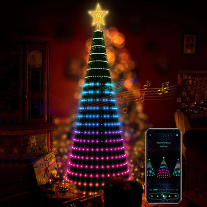 Christmas Ornamental Tree Lights Smart APP Music Sync Waterproof Indoor Outdoor String Christmas Decoration Atmosphere Lighting