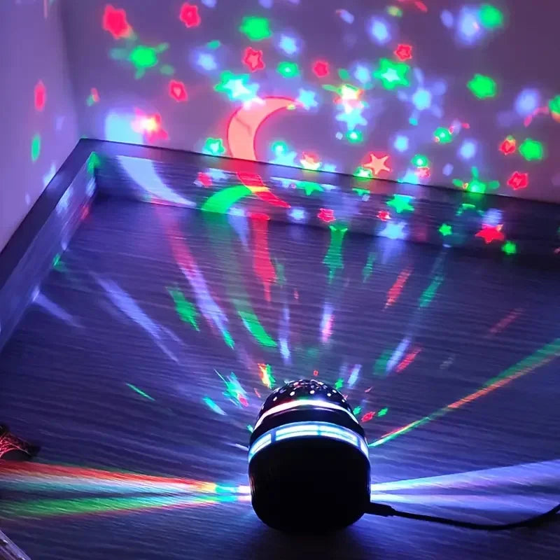 LED Starry Sky Night Light Rotating Projector Lamp Moon Star Magic Ball Decoration