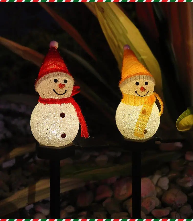 Christmas Decorations Light Solar Light Snowman Christmas Outdoor Solar Powered Stakes Lights For Corridor Patio Lawn Decoration
