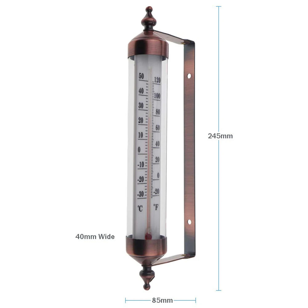 Outdoor Thermometer Garden Patio Outside Wall Greenhouse Sun Terrace Bronze Effect Outside Wall Thermometer Outdoor Thermometers