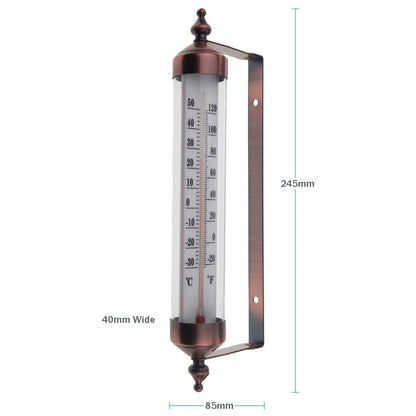 Outdoor Thermometer Garden Patio Outside Wall Greenhouse Sun Terrace Bronze Effect Outside Wall Thermometer Outdoor Thermometers