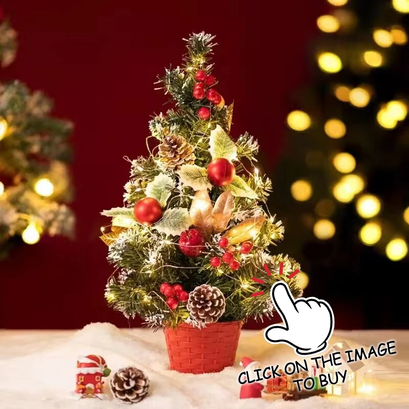20/30/40CM Christmas Tree Desktop Mini Xmas Trees For Home Decoration Children DIY Handicraft New Year Christmas Ornament Gift